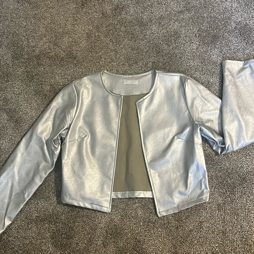 Metallic Silver Women's Blazer